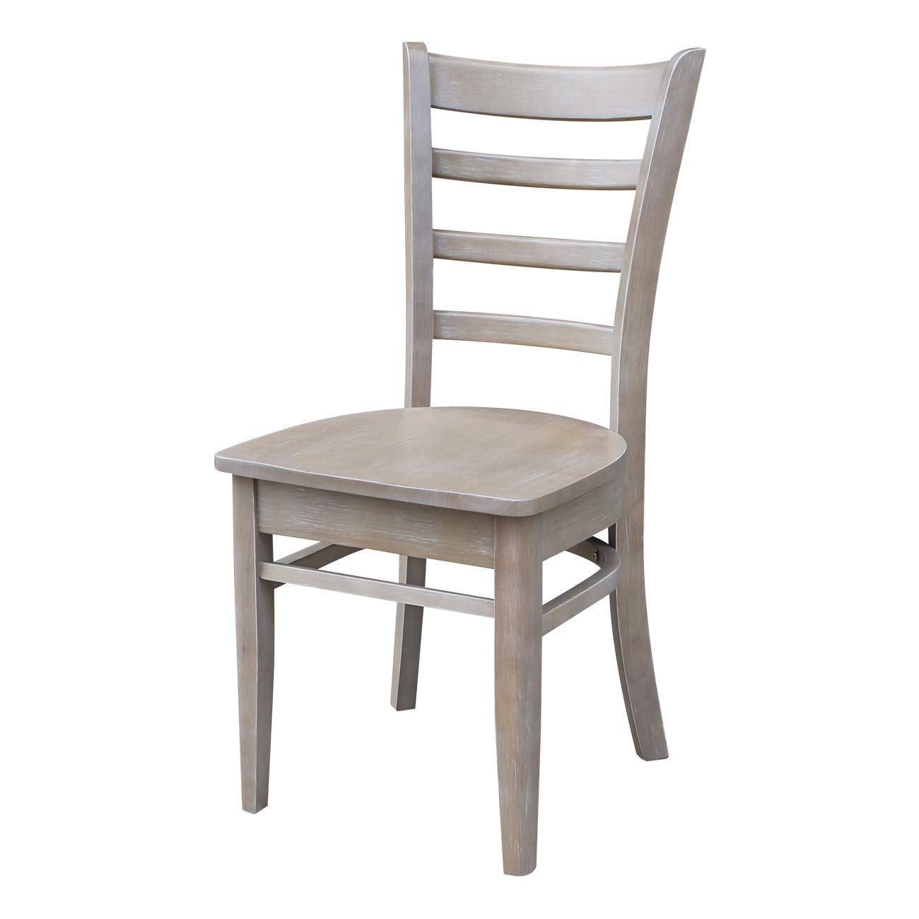 International Concepts Set of Two Emily Side Dining Chairs, Washed Gray Taupe - WoodArtSupply