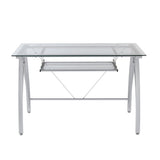 Realspace® Vista 48"W Glass Computer Desk, Silver Realspace