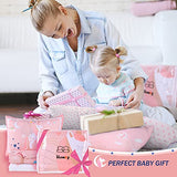 UOMNY Crib Bedding Set for Girls - Pink Baby Nursery Sets 3 Pieces Quilt Comforter Fitted Sheet Toddler Pillowcase Soft Star UOMNY