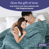 YnM 15lbs Weighted Blanket for Adults, Heavy Bed Throw Blanket with Cooling Glass Beads for All Season Use, Ideal for ~90lbs (48x72 Inches, Twin/Full, Dark Grey) YnM