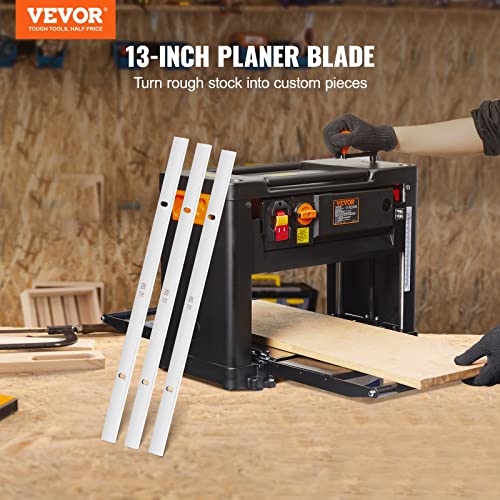 VEVOR Thickness Planer Blades Knives, 13-inch 2 mm Thickened High Speed Steel Replacement HRC55-60 Hardness, Suit for VEVOR 13-inch/12.5-inch Benchtop Planer, Set of 3 VEVOR