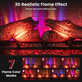 ORALNER 27” Electric Fireplace with Mantel, 3-Sided Glass View, Wooden Surround Firebox, Freestanding Fireplace Heater w/ 7 Flame Colors, Remote & 6H Timer, Overheat Protection, 1400W (Brown) ORALNER