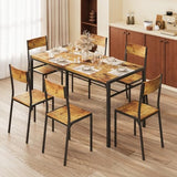 Gizoon Dining Table Set for 6 with Chairs, 7-Piece Kitchen Table Set for Small Space, Apartment, Kitchen, Dining Room, Space-Saving Gizoon
