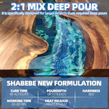 Shabebe Deep Pour Epoxy Resin 1.5 Gallon [2024 Upgrade], Up to 6" Pour Depths Epoxy Resin, Bubble Free & Super-Gloss Flow Casting Resin, UV Resistant Epoxy for Wood Table, River Table, Countertops Shabebe