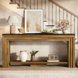 Tribesigns 70.9-Inch Long Console Table, Farmhouse Narrow Wooden Sofa Table with Storage, 2-Tier Behind The Couch for Living Room, Entryway, Hallway, Foye Tribesigns