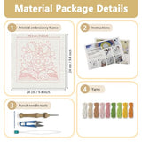 DOODLREAM Bouquet on Book DIY Punch Needle Embroidery Kit for Adult Beginner, 9.4" Flowers and Book Punch Stitching Craft Set for Starter with Frame, Fabric Pattern, Threader, Yarn, Punch Needle