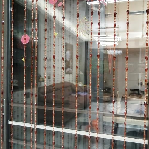 ave split Beaded Curtain Doorways Acrylic Hanging Door Beads String Curtains Tassel Room Divider Screen Decor for Doorway Window Living Room Wedding (042coffee, 39 inch x 78.7 inch), ES042 ave split