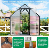 Polycarbonate Greenhouse, 8.2x6.2 FT Easy Assembly Aluminum Heavy Duty Greenhouses for Outdoors w/ Window, Swing Door, Walk-in Green House for Sunroom,Outside, Backyard, Garden, Black CDCASA
