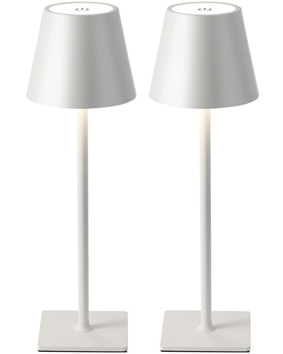 KDG 2 Pack Cordless Table Lamp, Portable LED Desk Lamp, 5000mAh Battery Operated, 3 Color Stepless Dimming Up, for Restaurant/Bedroom/Bars/Outdoor Party/Camping/Coffee Shop Night Light(White)