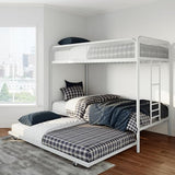 DHP Isaiah Triple Twin Metal Bunk Bed, Off White DHP