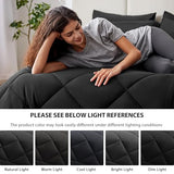 Love's cabin King Size Comforter Set Black, 7 Pieces King Bed in a Bag, All Season Bedding Sets with 1 Comforter, 1 Flat Sheet, 1 Fitted Sheet, 2 Pillowcase and 2 Pillow Sham Love's cabin