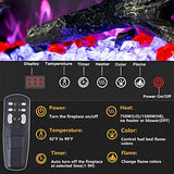 Kentsky 30 inches Electric Fireplace Inserts, Recessed and Wall Mounted Fireplace Heater, Linear Fireplace w/Thermostat, Remote & Touch Screen, Multicolor Flame, Timer, Logs & Crystal, 750W/1500W Kentsky