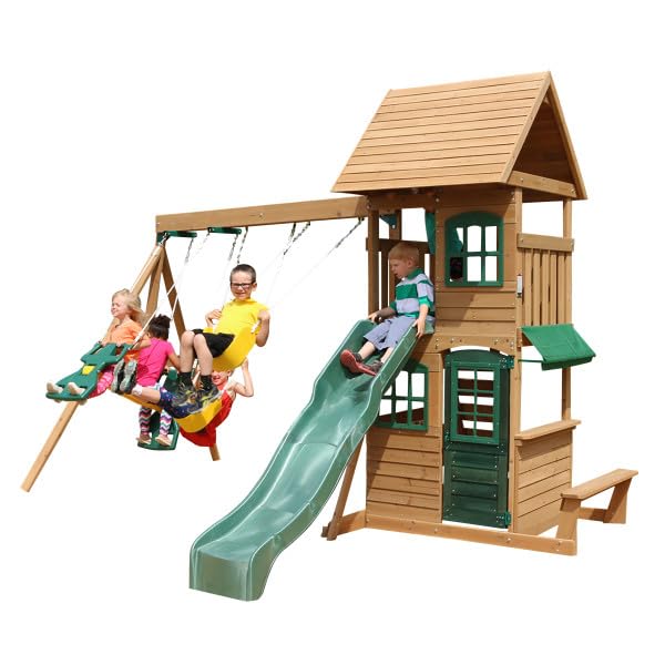 KidKraft Windale Fort Swing Set - WoodArtSupply