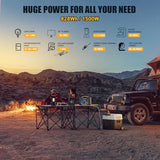 VTOMAN Jump 1500X Portable Power Station 1500W (3000W Peak), 828Wh LiFePO4 (LFP) Battery Powered Generator with Expandable Capacity, 3x Pure Sine Wave 1500W AC Outlets, 2xPD 100W, 3x Regulated 12V DC VTOMAN