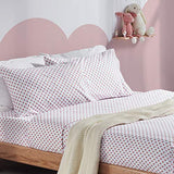 SLEEP ZONE Kids Printed Twin Bed Sheets Set 3-Piece - Super Soft & Cute Kids Sheet Set with Flat Sheet, Fitted Sheet, Pillowcase (Twin, Little Bouquet Red) SLEEP ZONE