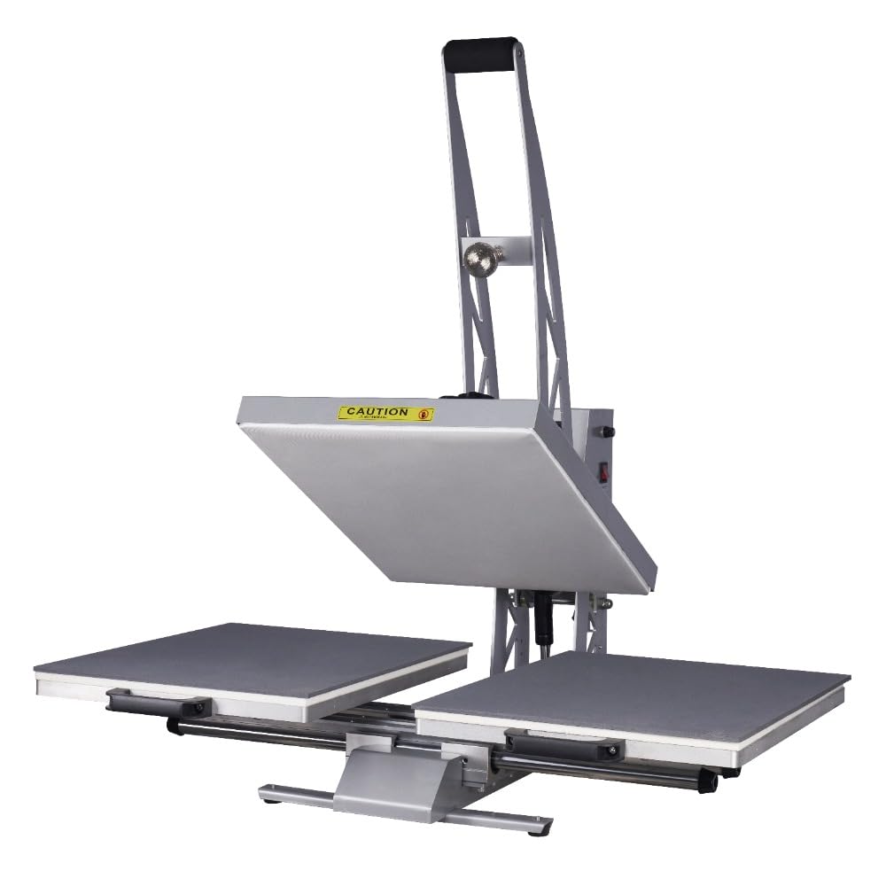 KEIKI 24x16 Inch Large Digital Semi-Automatic Manual Dual Platen Sublimation Heat Press Machine for T-Shirts, Single Layer Pressing Vertical Heat Transfer Machine with Slide-Out Base, 110V,2000W KEIKI