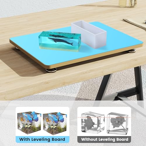 Nelyrho Resin Leveling Board for Epoxy Resin, 16''x 12'' Adjustable Precision Leveling Table for Resinate, Epoxy Resin Accessories, Multipurpose Resin Leveling Table, Resin Supplies (Blue) Nelyrho