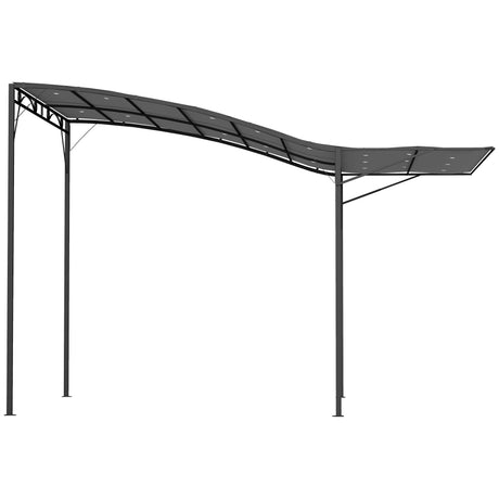 Outsunny 10' x 8' Outdoor Pergola and Patio Gazebo, Extendable Side Awning, Sun Shade Shelter for Garden, Camper, Deck, Doors and Windows, Dark Gray Outsunny