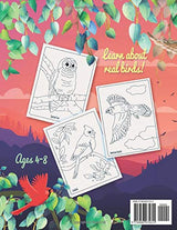 Bird Coloring Book For Kids: 40 Unique and Fun Images of Birds from North America and Around The World, Ages 4-8 Majosta