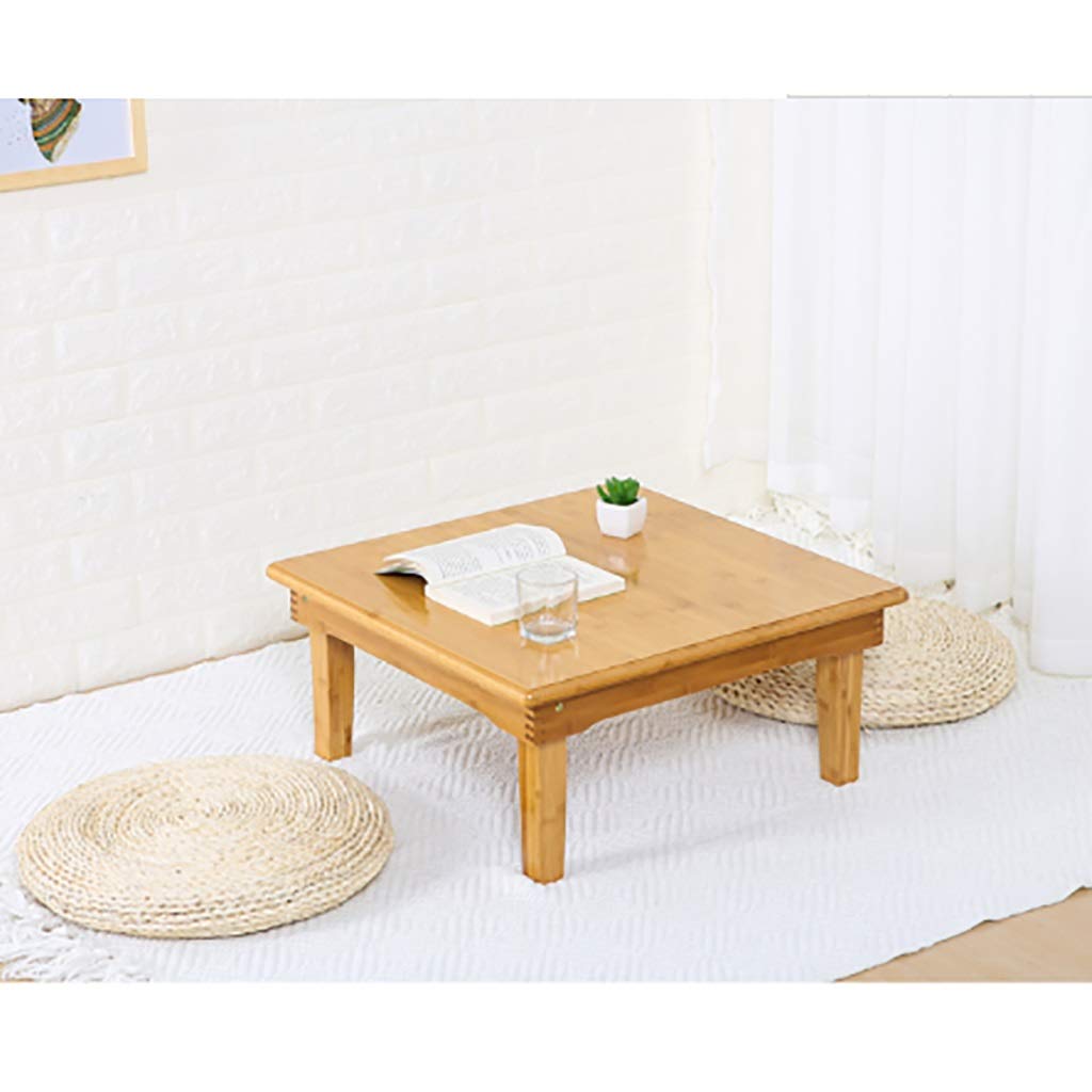 SH-tables Folding Table, Japanese-Style Household Square Bamboo Table, Computer Table, Desk, Low Bamboo Table, Multi-Function Small Dining Table, Various Sizes (Size : 60×60×47cm) SH-tables