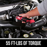 SKIL PWR CORE 12 Brushless 12V 3/8 Inch Ratchet Wrench Kit Includes 2.0Ah Lithium Battery and PWR JUMP Charger - RW5763A-10 Skil