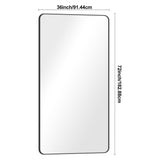 BONEWEI 72x36 inch Large Bathroom Mirror,Black Rectangle Mirror,Wall Mounted Bathroom Frame Vanity Mirror with Round Corner for Bedroom Living Room,Entryway Hangs Horizontal or Vertical BONEWEI