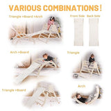 RMHDSLF Foldable Triangle Ladder, Toddler Indoor Gym Playset,Pikler Climber with Ramp Sliding or Climbing, Sturdy Wooden Montessori Climbing Set for Toddlers 2-6. RMHDSLF