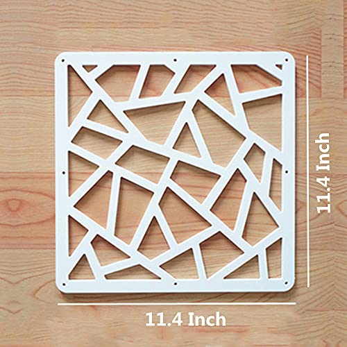 BMIDRUT White Hanging Room Divider,12 Pieces Wood-Plastic DIY Panel Screens Partition Wall Dividers Room Decoration with All Accessories 11.4x11.4 Inch BMIDRUT