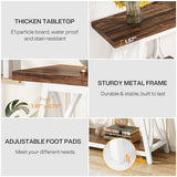 Tribesigns 70.9 inch Extra Long Console Table, Industrial Sofa Table Behind Couch with 2 Tier Storage Shelf, Narrow Entryway Hallway Accent Table for Living Room, White & Brown Tribesigns