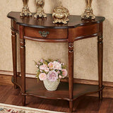 Touch of Class Foster Console Table Regal Walnut - Traditional Decorative Furniture - Half Circle Moon Shape - Elegant Display Tables for Entryway, Hallway, Living Room Touch of Class