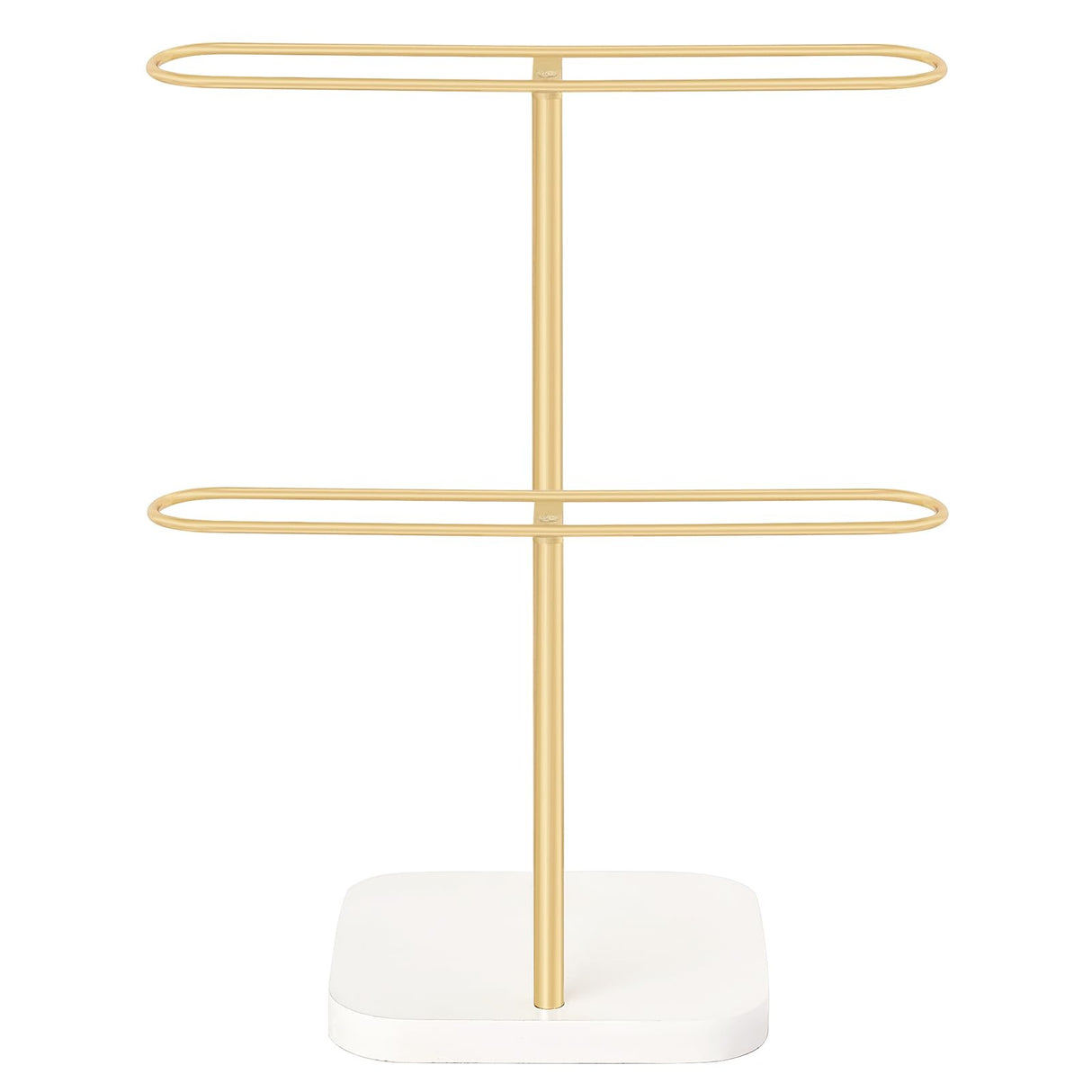 Mkono Sunglasses Organizer Glasses Holder Stand for 24 Pairs of Eyewear, 2 Tier Sunglass Storage Eyeglasses Display Rack Metal Frame with Wood Base for Table Desk Countertop Dresser Bedroom, Gold Mkono