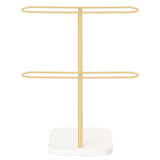 Mkono Sunglasses Organizer Glasses Holder Stand for 24 Pairs of Eyewear, 2 Tier Sunglass Storage Eyeglasses Display Rack Metal Frame with Wood Base for Table Desk Countertop Dresser Bedroom, Gold Mkono