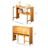 RIVINE Foldable Side Desk Small Space Desk Wood Desk with Storage Shelf Computer Office Desk Bedroom Sofa Side Table(103 * 54cm, Walnut) RIVINE