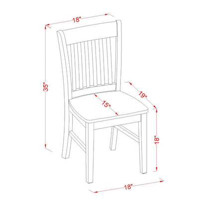 East West Furniture NOFK5-OAK-W 5 Piece Set for 4 Includes a Rectangle Kitchen Table with Butterfly Leaf and 4 Dining Room Chairs, 32x54 Inch - WoodArtSupply