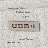 CHITA Power Swivel Glider for Adults with Nightlight, Nursery Recliner Chair with Power Headrest for Living Room, Bedroom, Water-Resistant Boucle Fabric, Boucle Fabric in Pearl