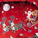 JERYMUND Christmas Duvet Cover Twin Size, Santa Claus Deer Pattern Luxury Bedding Set, Comforter Cover with Zipper, 100% Microfiber, 2 Pieces JERYMUND