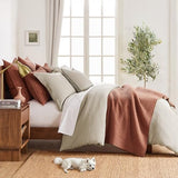 Levtex Home Cloud Waffle King/Cal King Comforter Set (106x94in) with 2 Pillow Shams (36x20in) - Solid Waffle Cotton Texture - Taupe - 100% Cotton King Size Comforter Set - Soft, Pre-Washed Levtex Home