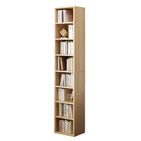 IOTXY Small Narrow Corner Bookcase - 71 Inches Tall Gap Freestanding Storage Cabinet, 8 Lattices Open Shelves Tower Rack, Cubes Bookshelf in Oak IOTXY