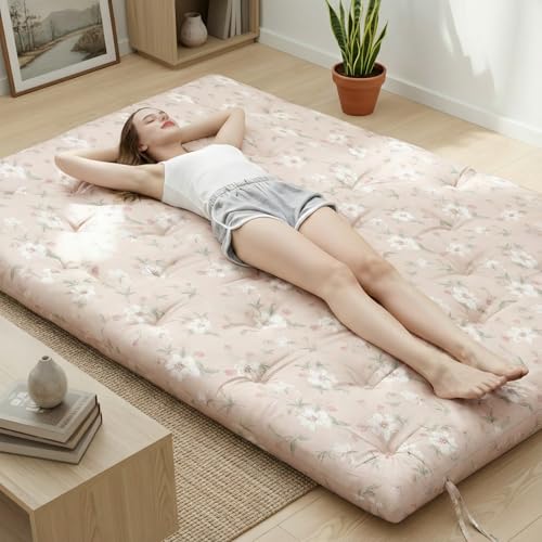 Syrinx Water Resistant Japanese Futon Mattress, Twin Size 75"x39", 2.5 Inch Thick Japanese Floor Mattress Tatami Mat, Foldable Floor Bed Sleeping Pad for Dormitory Guest Room Camping Syrinx