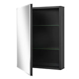Fundin Medicine Cabinet 20 x 26 inches Mirror Size, Recessed or Surface Mount, Black Aluminum Bathroom Wall Cabinet with Mirror and Adjustable Shelves. Fundin