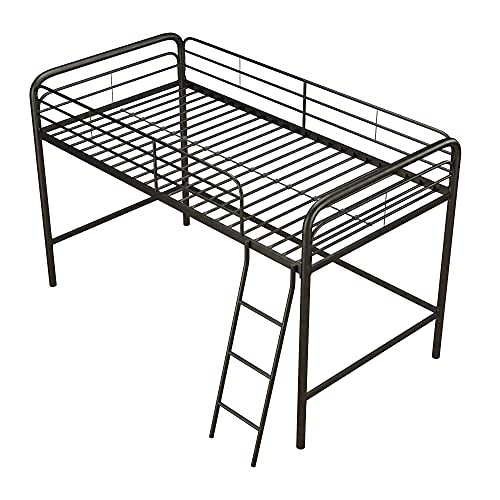 DHP Junior Loft Bed, Space-Saving Metal Frame, Black Finish, Ideal for Younger Children DHP