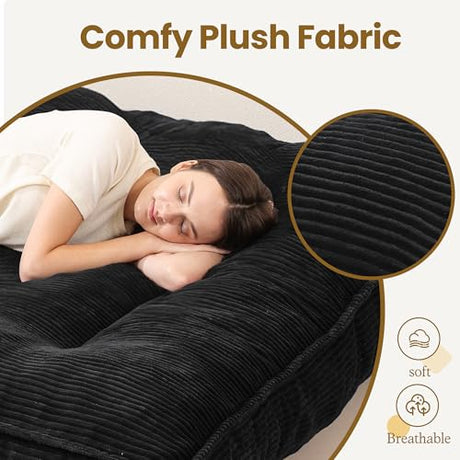 NLDD 8" Futon Mattress Full Size, Ultra Thick Futons Sofa Couch Bed Sleeper Sofa Bed, Versatile Floor Futons Japanese Floor Mattress, Black (Frame Not Included) NLDD