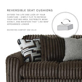 Signature Design by Ashley Chatterton Rustic Faux Leather Sofa with Nailhead Trim and 2 Throw Pillows, Black Signature Design by Ashley