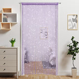 Atsweetlife Door String Curtain Doorway Beads Curtains,Hanging Room Divider Beaded Decor Hippie Glitter Fringe Panel Closet Window Doors Sequin Sheer Boho Doors Tassel (Purple) Atsweetlife