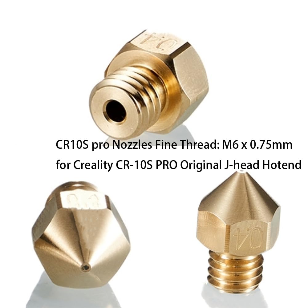 12Pcs 3D Printer CR-10S Pro Nozzles 0.4mm, M6 CR-10S Pro 3D Printer Nozzles,CR-10S Pro Hotend Extruder Nozzles 0.4mm Only Compatible for Creality CR10S Pro Hotend 3D Printer Nozzle. TIEXYE
