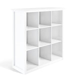 SIMPLIHOME Artisan SOLID WOOD 43 Inch Transitional 9 Cube Bookcase and Storage Unit in White, For the Living Room, Study Room and Office SIMPLIHOME