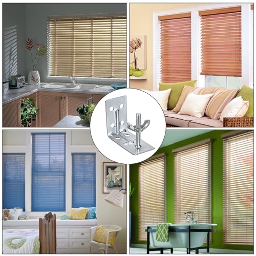 Sumnacon Shade L Brackets 8 Pcs Mounting L Bracket with Wingnut for Woven Wood Bamboo Roman Shade Metal L Shade Brackets for Inside,Ceiling or Wall Mount Silver L Blind Brackets for Home Sumnacon