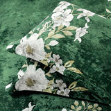 Sunshine Nicole Reversible Comforter Set, Printed Distressed Velvet Front and Sold Distressed Velvet Reverse, 3 Pieces Dark Green King, with Soft Polyester Fill Sunshine Nicole