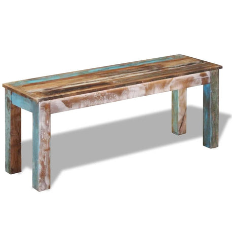 vidaXL Wooden Bench, Indoor/Outdoor Bench for Entryway Garden Park Potting Picnic, Handcrafted Vintage Style, Solid Reclaimed Wood, 43.3"x13.8"x17.7" Multicolor vidaXL