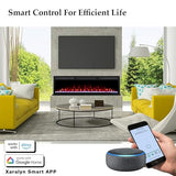Dreamflame 50" Smart Electric Fireplace, WiFi-Enabled Control via Alexa& App, Recessed and Wall Mounted Fireplace Heater with Realistic Crackling Sound, Logs& Crystals,1500W, Black Dreamflame
